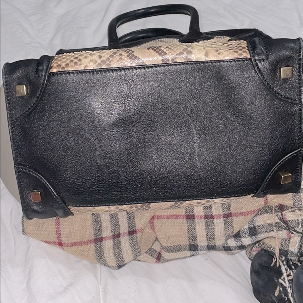 Celine Black And Grey Leather Python Tote. - image 8